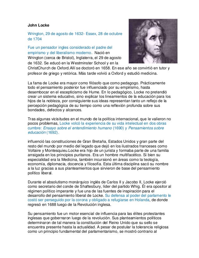 Biografia de john locke
