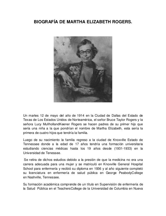 Biografia de martha rogers