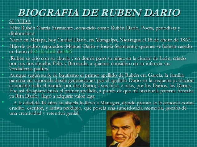 Biografia De Ruben Dario Biografia De Ruben Dario