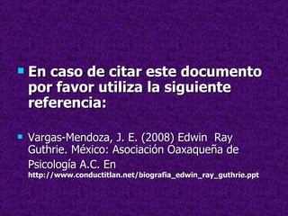    En caso de citar este documento
    por favor utiliza la siguiente
    referencia:

   Vargas-Mendoza, J. E. (2008) E...