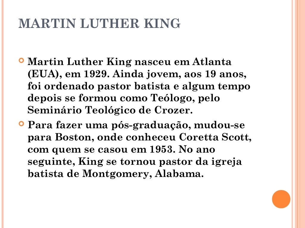 Biografia martin luther king