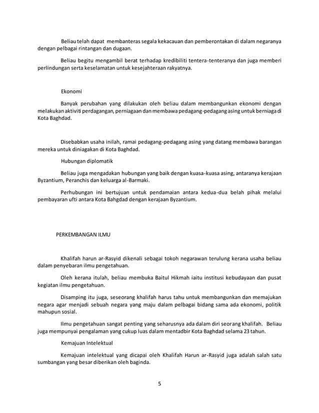 Biografi harun ar rasyid | DOCX