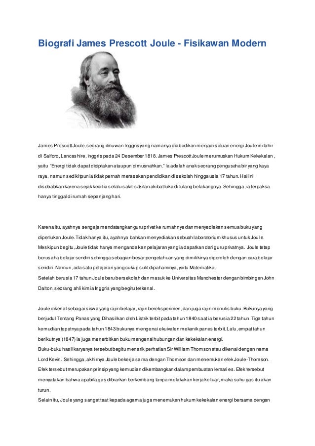 an introduction to the life of james prescott joule James prescott joule is well known for 2005 introduction we will look into the life of petty irritations of everyday life james thurber university days. an introduction to the life of james prescott joule James prescott joule is well known for 2005 introduction we will look into the life of petty irritations of everyday life james thurber university days.