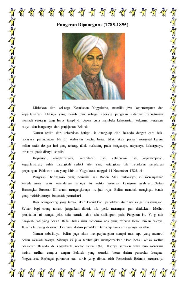 Biografi pahlawan indonesia pangeran diponegoro
