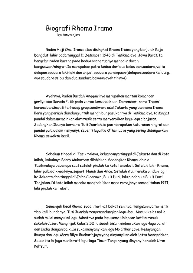 Biografi Rhoma Irama - Lengkap