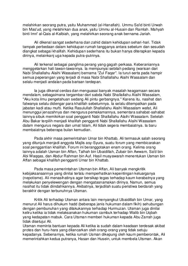 Biografi tokoh islam sahabat ali bin abi thalib