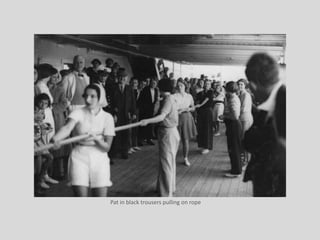 Pat in black trousers pulling on rope
 