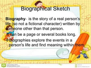 Biographical Sketch Worksheet by Helpful High-school Handouts | TPT