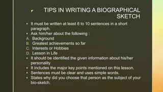 Bio Sketch Format  How to Write a Biographical Sketch