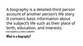 Comprehensive Guide to Biographical Writing and Poster Creation | PPTX