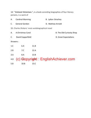 Biographies in english literature test 1 pdf w | PDF