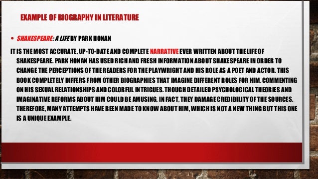 literary biography meaning