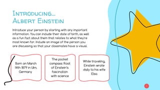 Introducing…
Albert Einstein
4
Born on March
14th 1879 in Ulm,
Germany
The pocket
compass: Root
of Einstein’s
fascination
...