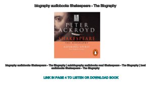 biography audiobooks Shakespeare ­ The Biography
biography audiobooks Shakespeare ­ The Biography | autobiography audiobooks read Shakespeare ­ The Biography | best 
audiobooks Shakespeare ­ The Biography
LINK IN PAGE 4 TO LISTEN OR DOWNLOAD BOOK
 