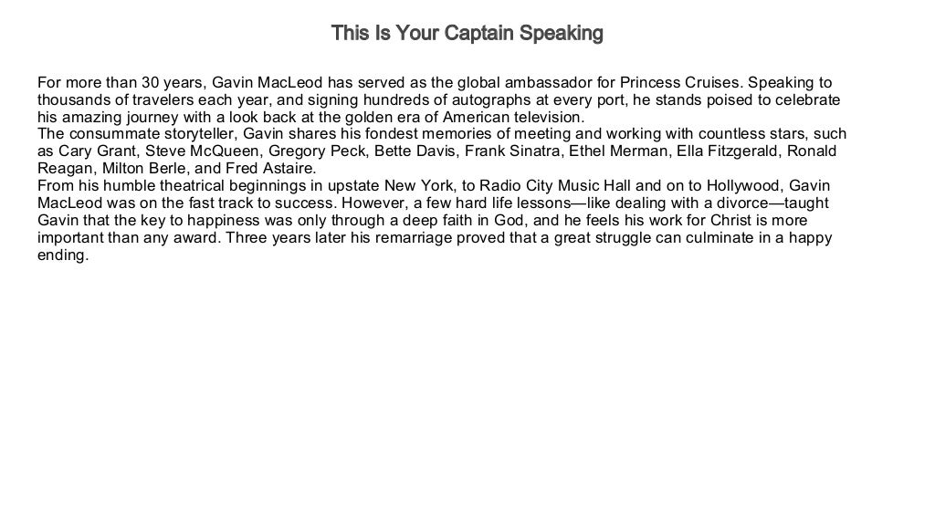 biography audiobooks This Is Your Captain Speaking