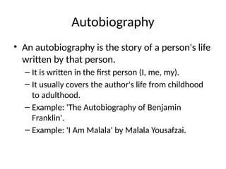 Understanding Biography, Autobiography, and Memoir: Definitions and ...