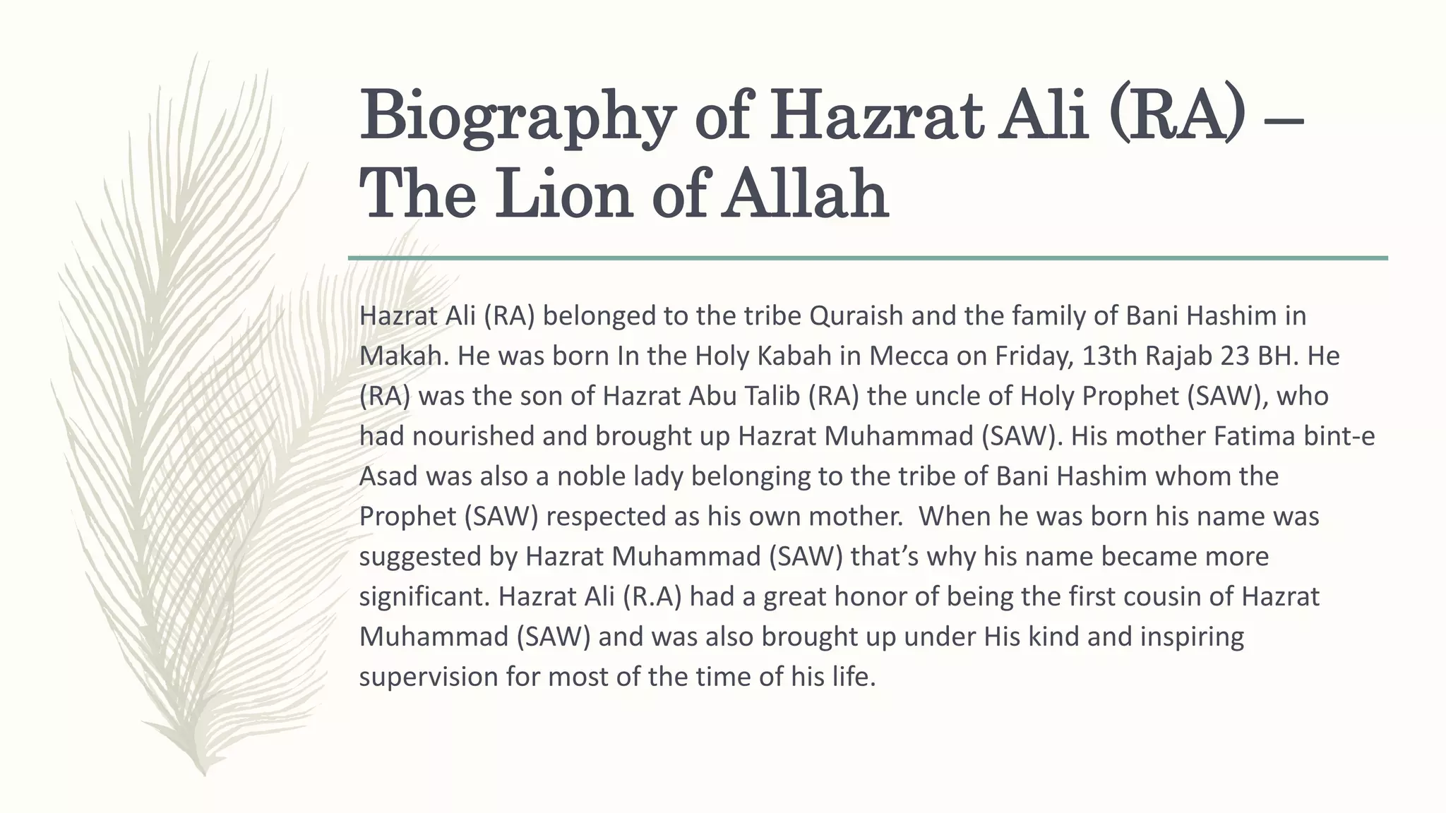 Hazrat R Facts About Hazrat Ali
