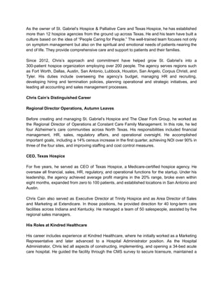 Biography of Chris Cain Hospice.pdf | PDF