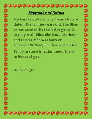 Biography of fatima | PDF