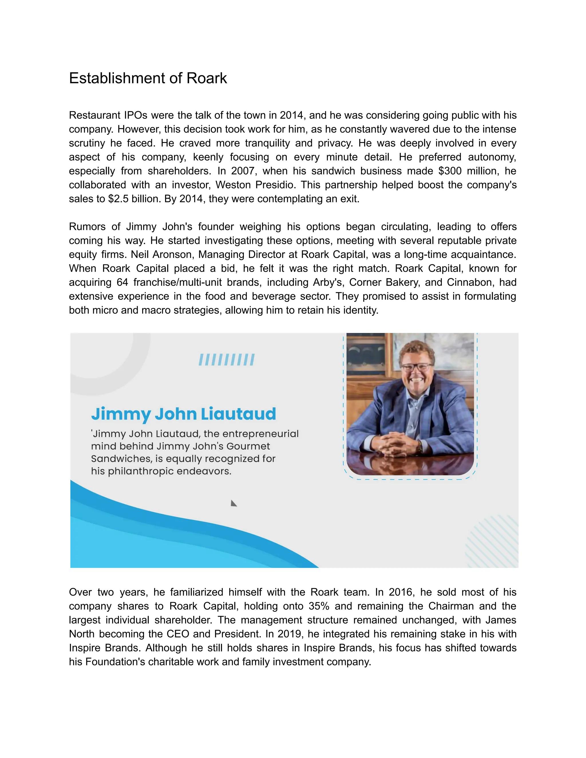 Biography of Jimmy John Liautaud | PDF