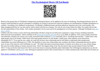 Biography Of Ted Bundy Essay | PPT