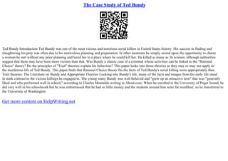 Biography Of Ted Bundy Essay | PPT