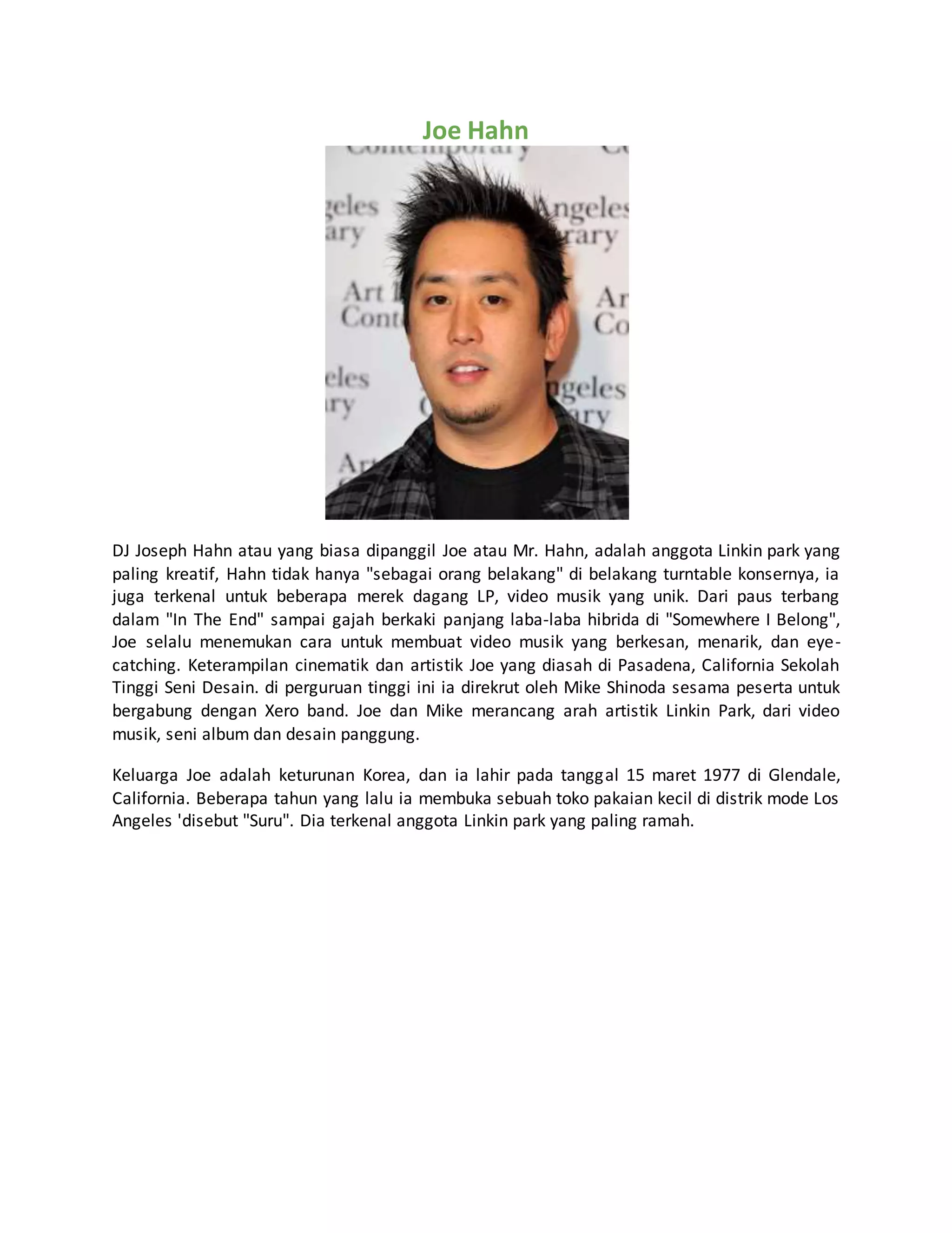 Biography personnel of linkin park | PDF