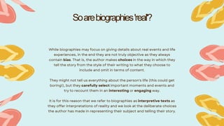 Soarebiographies'real'?
 