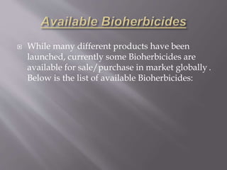 Bio herbicides