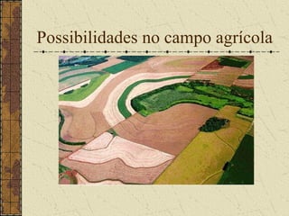 Possibilidades no campo agrícola
 
