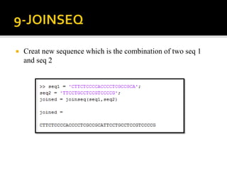  Creat new sequence which is the combination of two seq 1
and seq 2
 