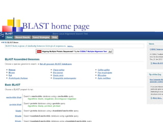 BLAST home page
 
