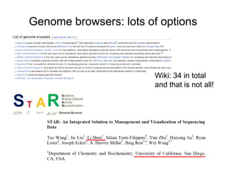 Genome browsers: lots of options
Wiki: 34 in total
and that is not all!
 
