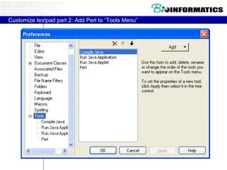 Customize textpad part 2: Add Perl to “Tools Menu” 