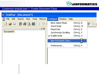Customize textpad part 1: Create Document Class
 