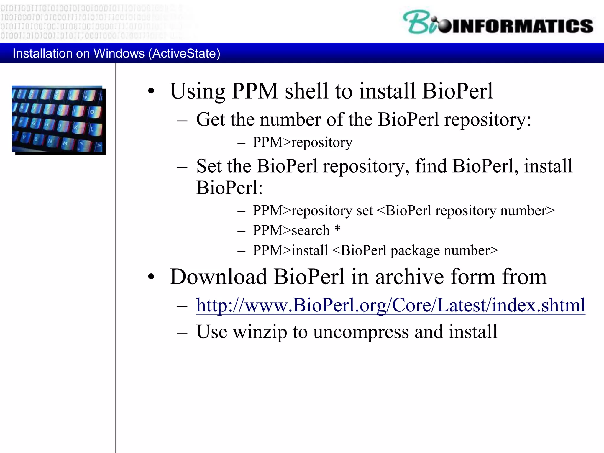 Bioinformatica p6-bioperl | PPTX
