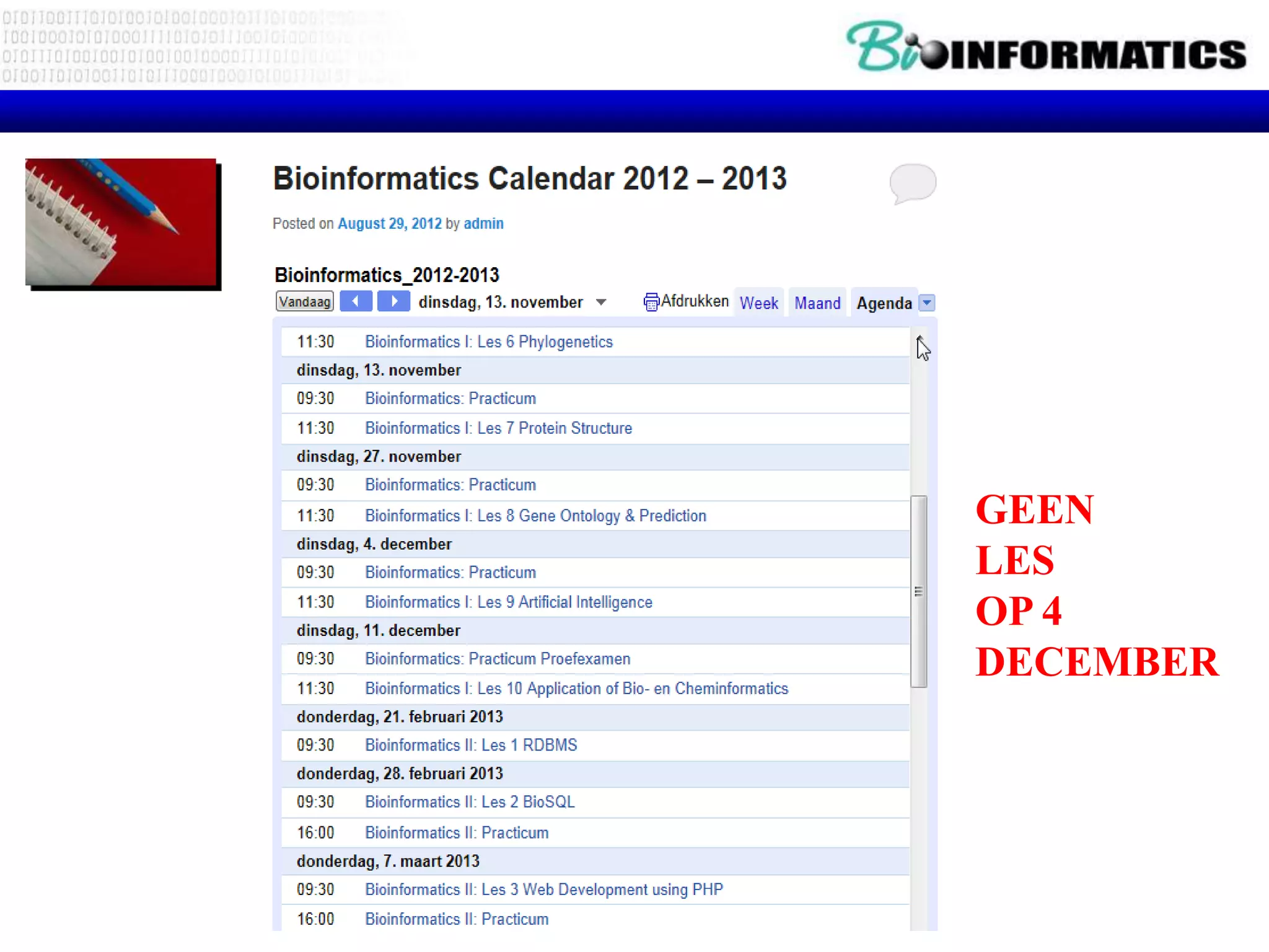 GEEN
LES
OP 4
DECEMBER
 