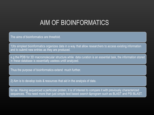 Bioinformatics | PPT | Databases | Computer Software and Applications