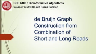 de Bruijn Graph
Construction from
Combination of
Short and Long Reads
CSE 6406 : Bioinformatics Algorithms
Course Faculty: Dr. Atif Hasan Rahman
 