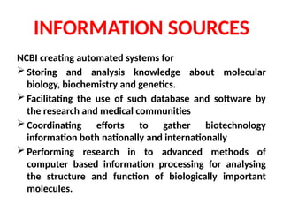 Bio informatics importance types applications | PPTX