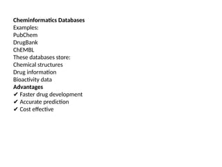 Comprehensive Overview of Bioinformatics, Cheminformatics, and Genomics ...