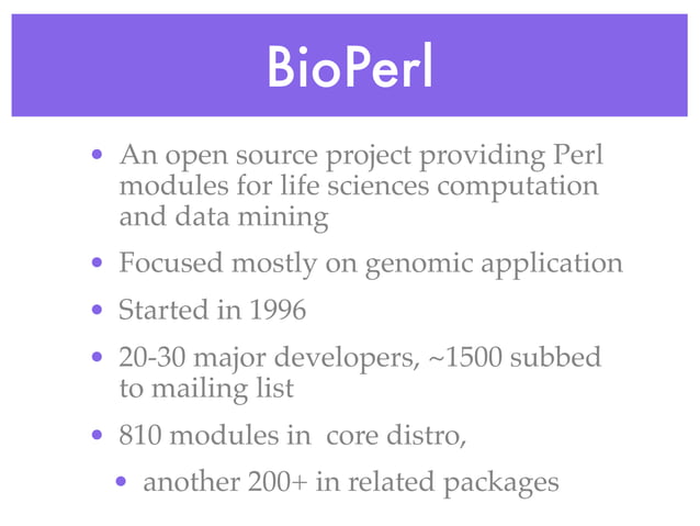 Bioinformatics and BioPerl | PPT