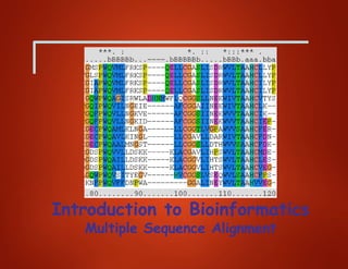 Introduction to Bioinformatics
Multiple Sequence Alignment
 