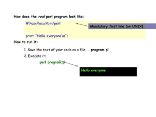 Bioinformatics p1-perl-introduction v2013 | PPTX