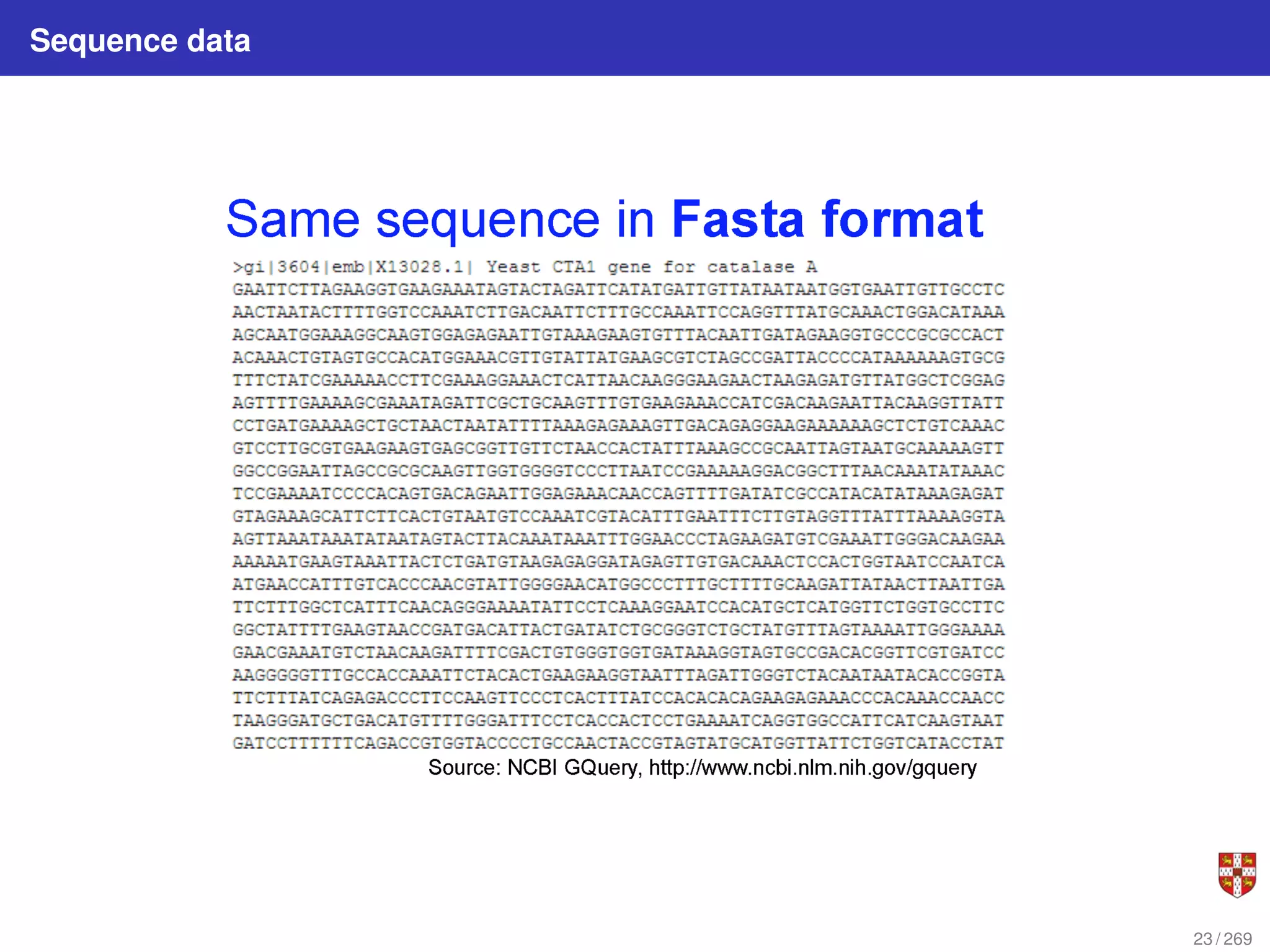 Sequence data
23 / 269
 