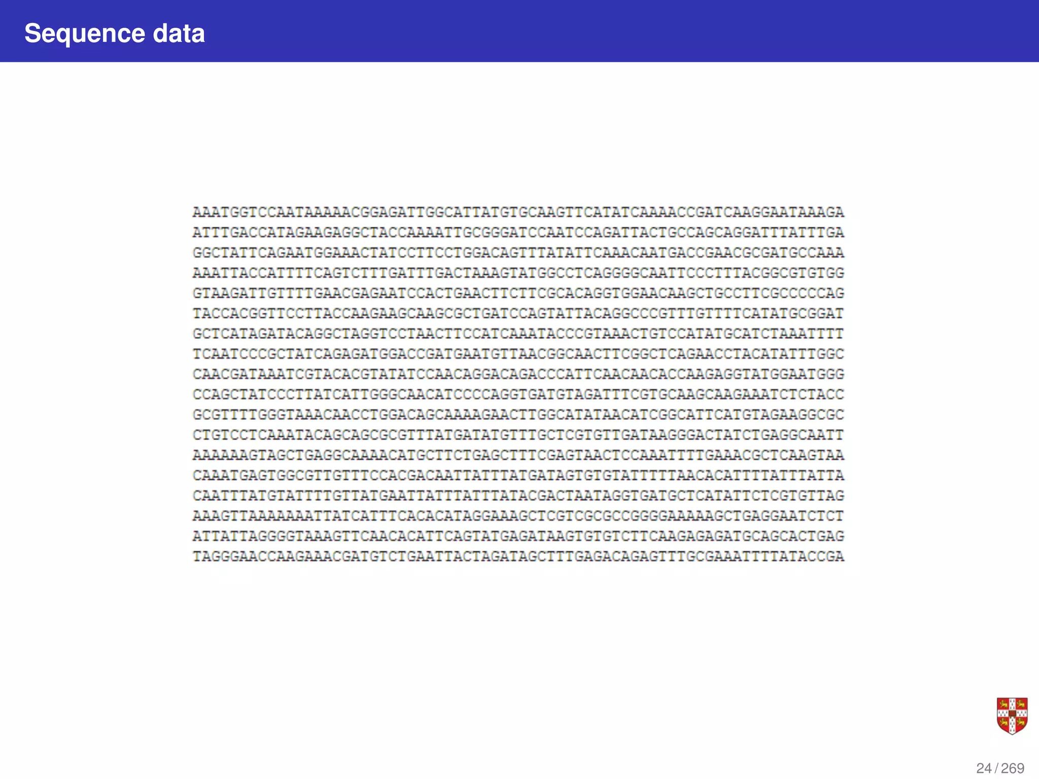 Sequence data
24 / 269
 