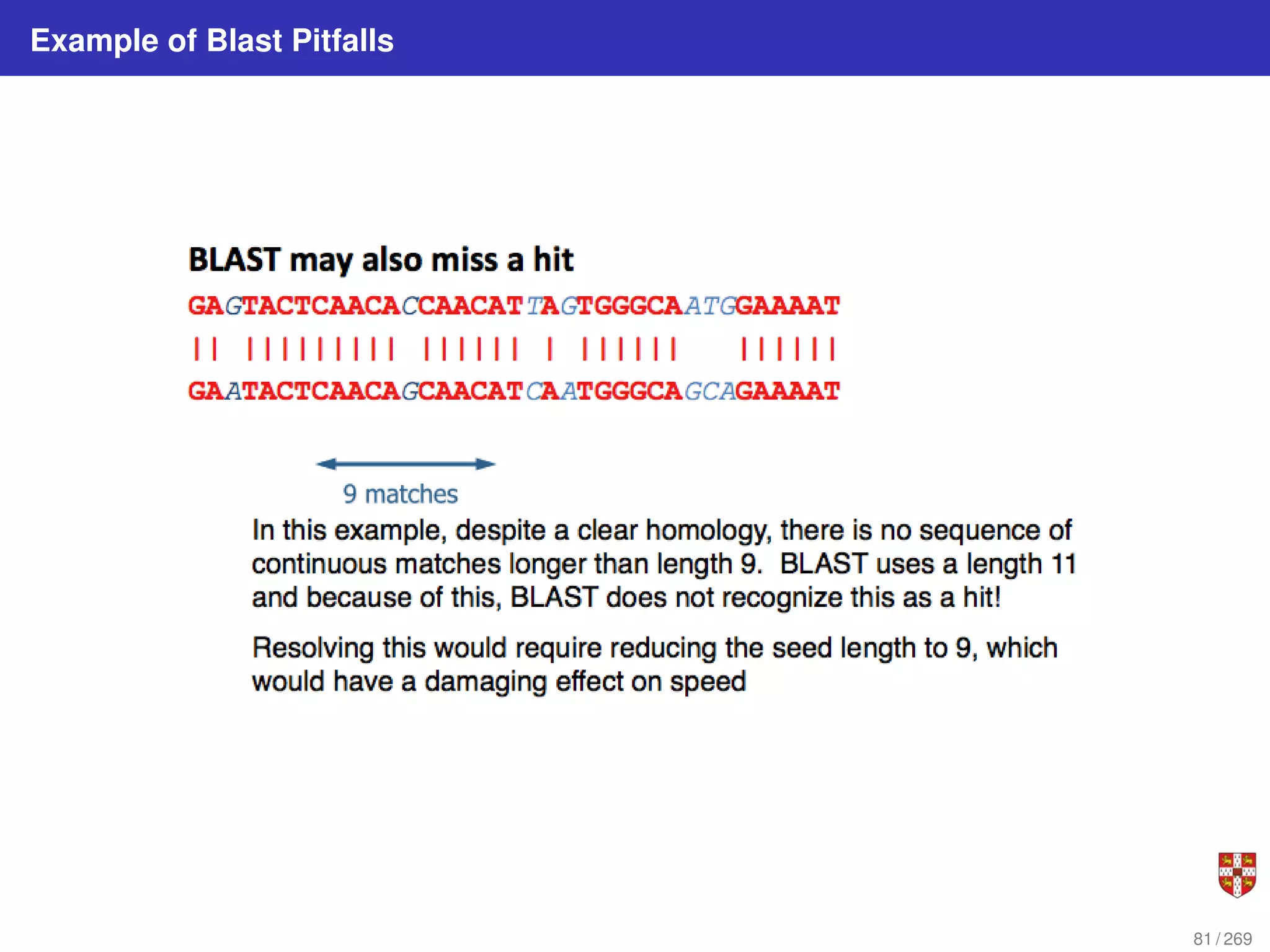 Example of Blast Pitfalls
81 / 269
 