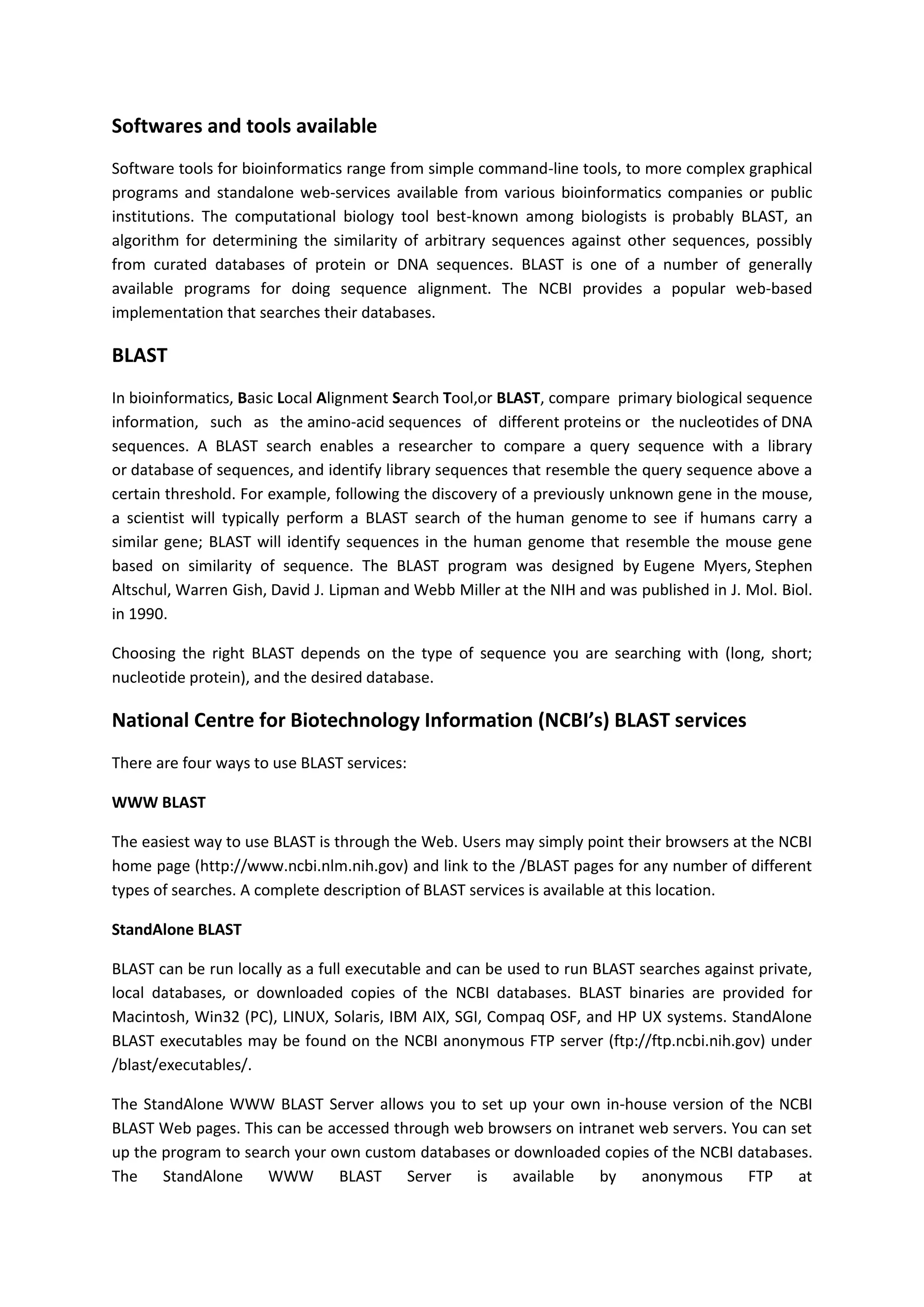 Bioinformatics Final Report