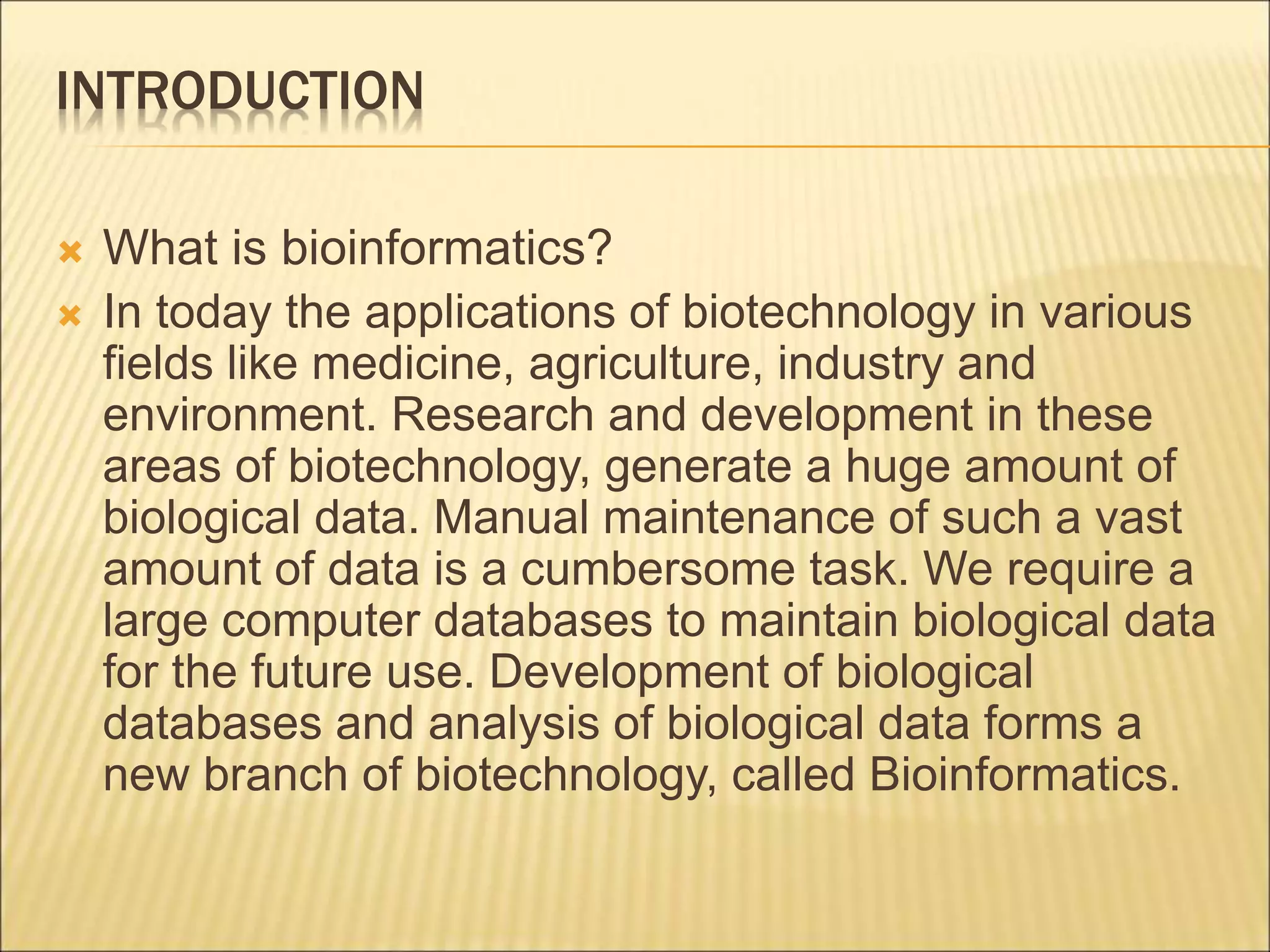 Bioinformatics in biotechnology by kk sahu | PPT