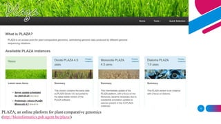15
PLAZA, an online platform for plant comparative genomics
(http://bioinformatics.psb.ugent.be/plaza/)
 